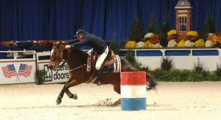 Aaron Vale enjoying Celebrity Barrel Racing at WIHS!  Photos copyright Jennifer Wood Media, Inc., Diana DeRosa, and Regina Welsh.