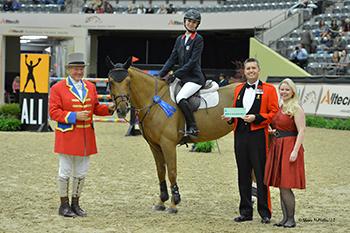 Abigail McArdle earned ,000 in bonus money for wearing SSG 'Digital' riding gloves at the 2012 Alltech National Horse Show. Photo by Shawn McMillen.