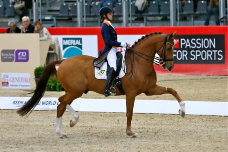 Adelinde Cornelissen and Gerich Parzival topped today field with a 82.766% at the REEM ACRA FEI World CupTM Dressage CDI-W (Photo: © R&B Presse/P.Renauldon)
