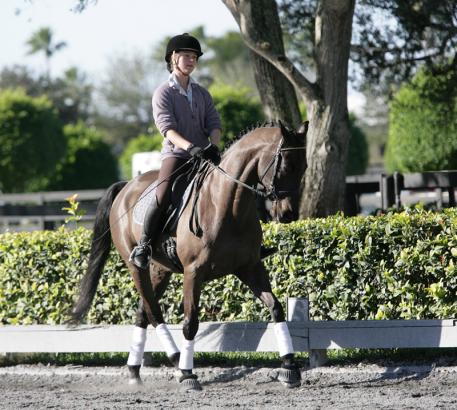 Ali Perkins, 20 yrs old, North Yarmouth, Maine riding Piper, 17 yr old, Dutch Warmblood at the 2014 WIT Program Photo: Betsy LaBelle