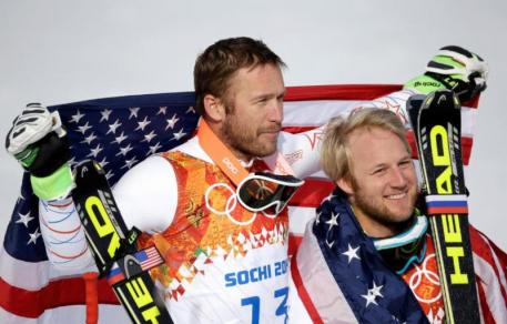 Bronze medalist Bode Miller of the United States (L) and silver medalist Andrew Weibrecht of the United States. (c)Getty Images/Ezra Shaw 