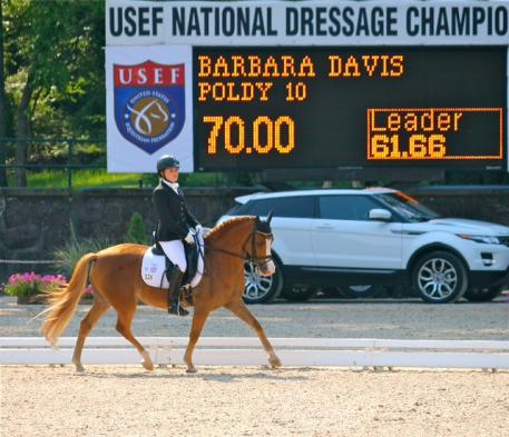 Barbara (Bebe) Davis won the National Pony Rider Dressage Championship on Poldy 10(pictured) and the National Pony Rider Dressage Reserve Championship on Bohdjan at the 2012 USEF National Dressage Championships at Gladstone