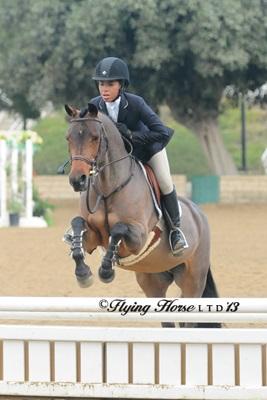 Bianca Jenkins leads the LAHJA Pony Medal Final from start to finish. Photo: Flying Horse Photography