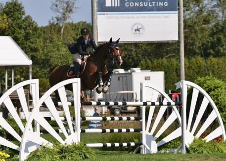 Brianne Goutal rode Uata to victory in the ,000 Wolffer Estate Open Jumper at the Hampton Classic. (Shawn McMillen photo)