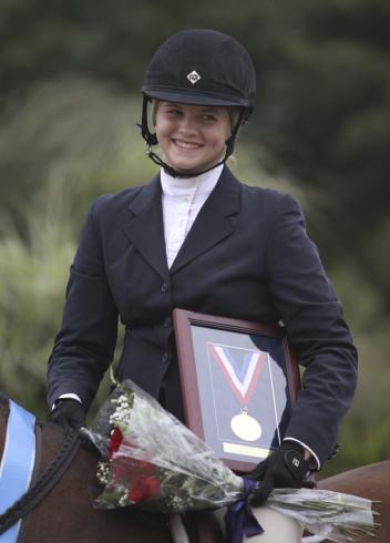 Caitlin Boyle following her win in the IHJA Junior Medal Finals. Photo by Emily Riden.