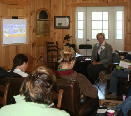 FEI 5* judge and Olympic TD Hanneke Gerritsen from Holland delivered her expertise in the ring and with videos to an eager group of riders and trainers from across the U.S.