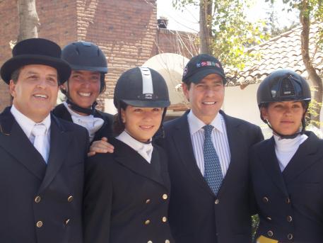 The Ecuadorian team for the Bolivarian Games with coach Cesar Torrente.  L-R: Guido Paez, Carolina Espinoza, Martina Falconi, Cesar Torrente, and Maria Jose Granja. (Photo: Maria Granja)