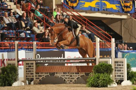 Third placed Charlotte Jacobs riding PATRICK