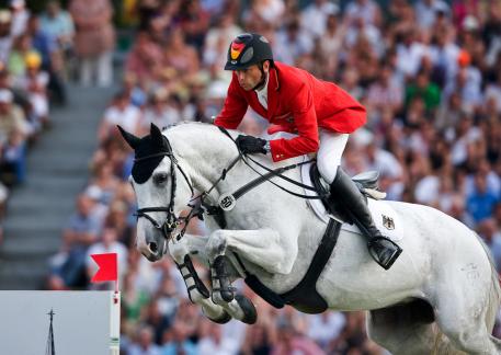 Carsten-Otto Nagel riding "Corradina" in the Nations Cup in Aachen (Photo: CHIO Aachen/Bronkhorst)