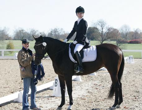 Shelly Schoenfeld owner of Donabella and rider Cecilia Cox at the 2013 US Dressage Finals Photo: DressageDaily