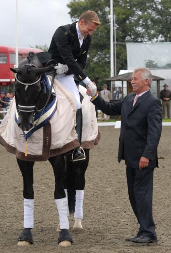 Stephen Clarke President Dressage Ground Jury Olympic Games London 2012 with Edward Gal and Totilas
