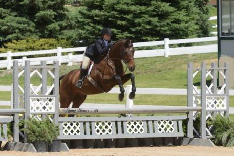 Emily Ecclestone and Lyric, owned by Laurie Cunningham - &dollar;2,500 CHP Children's/Adult Hunter Derby Winners. Photo by Flying Horse Photography