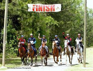 Part of Group 1 finishing the revised format of the 2014 Alltech FEI World Equestrian Games Endurance Team Selection Trial (Becky Pearlman Photography)