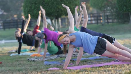 Riders had early morning fitness for the Winter Intensive Training Program Photo: Betsy LaBelle