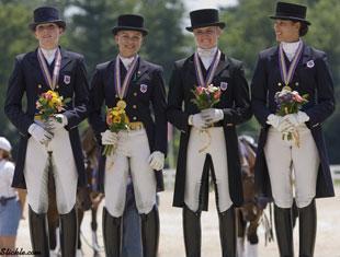 Gold Young Rider medalists from the Region 5/6 - Madeleine Birch, Laura DeCasari, Brandi Roerich and Jhesika Wells (Photo courtsey of SusanJStickle.com)