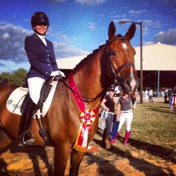Gwen Poulin (DeLeon Springs, Florida) and her young horse, Fluery's Fanfare Photographer: coach and mom, Sharon Poulin