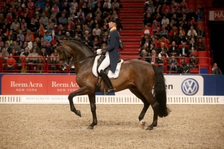 Hans Peter Minderhoud, NED and Glock's Romanov during the the Reem Acra FEI World Cup™ Dressage. (Photo: FEI/Roland Thunholm)