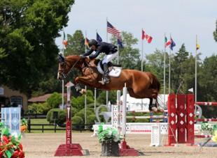 Harold Chopping and Basje put an exclamation point on the HITS Culpeper July series with a in the &dollar;40,000 Purina Animal Nutrition Grand Prix presented by Zoetis. &copy;ESI Photography