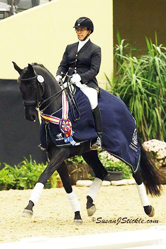 Heather Mason of Tewksbury, NJ is off to a winning start at the US Dressage Finals presented by Adequan®.  Photo: SusanJStickle.com