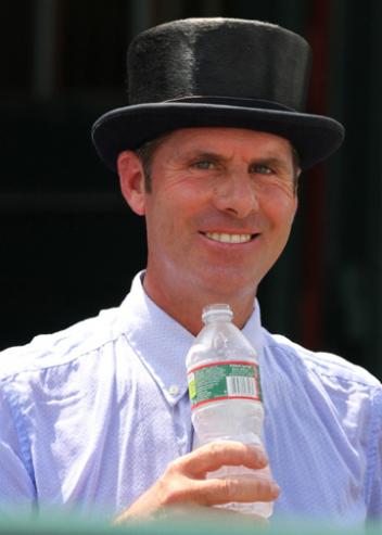 Chris Hickey hydrates following his ride at the 2012 Intermediaire Championships at the USEF Festival of ChampionsPhoto: Tigger Montague