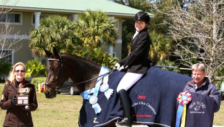 Noreen O’Sullivan of the Palm Beach Dressage Derby, Tori Polonitza and Seraphina MRF, and Marty Haist of the Horse of Course during the 30th Annual Palm Beach Dressage Derby. 
