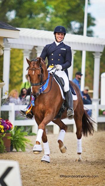 Benjamin Albright riding Kristin Cooper's Toscano (by Jazz) Image: Fire and Earth Photography