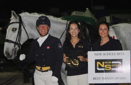 From left to right, Jacqueline Brooks, Chase Hickok of Neue Schule, and Cora Causemann.