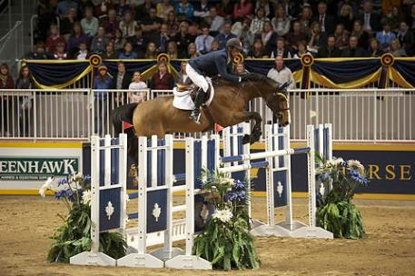 Yann Candele will be defending his 2010 and 2011 titles in the 2012 Greenhawk Canadian Show Jumping Championships, Friday November 2 and Saturday November 3. Pictured here with Game Ready, 2011. Photo © benradvanyi.com 