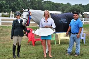 Kayak, owned by the Bristol Bay Company, LLC and ridden by Tracey London are awarded the Hillbright Farm Trophy, donated by Hill Bright Farm.