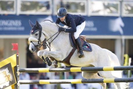 Laura Kraut and Cherry Knoll Farm's Cedric represented the U.S. Team riding in the CHIO Rotterdam'sFurusiyya FEI Nations Cup June 21, 2013. Photo © GCT.