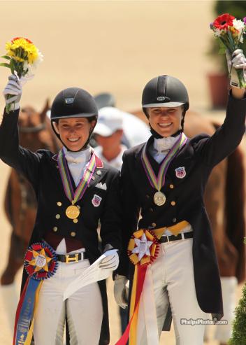NAJYRC 2011 Gold Medalist Isabelle Leibler, and Silver medalist Brandi Roenick share the podium. (Photo: Mary Phelps)