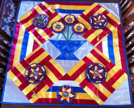 Lisa Van Stratten made a Ribbon Quilt for a Silent Auction at the Nebraska Dressage Association's Year End Awards Banquet  Photo: Lisa Van Stratten