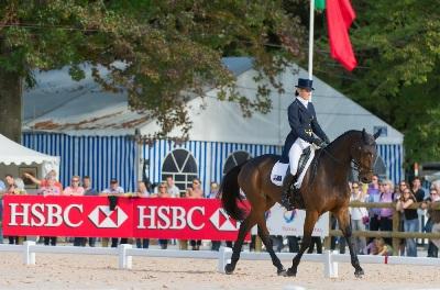 Lucinda Fredericks and Flying Finish go to the top of the class in the Dressage phase at Les Etoiles de Pau. (Photo: Trevor Holt/FEI).