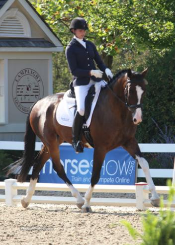 Anna Marek (Williston, FL) and AJ Stapleton's Elain (Sir Oldenburg x Barliane/Santano) collected third-place honors on an overall score of 8.700. Photo: Mary Phelps