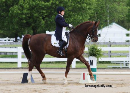 Leslie McDonald and Dauntless at the Majestic Farm Spring Dressage, Batavia, Ohio