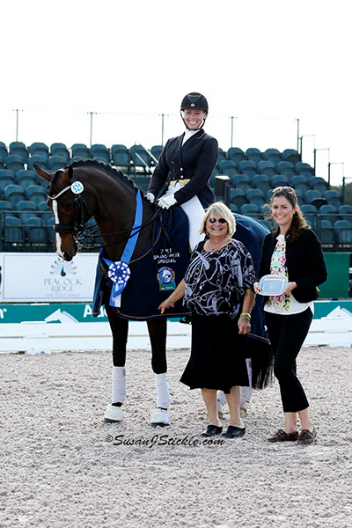 Megan Lane and Caravella with judge Natalie Lamping and Cora Causemann  Photo: SusanJStickle