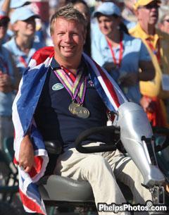 Great Brittian's multiple Gold medallist Lee Pearson in closing ceremonies at the Alltech/FEI World Equestrian Games