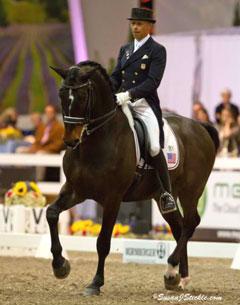 Steffen Peters and Ravel performing their rock n' roll freestyle to a sold out house
