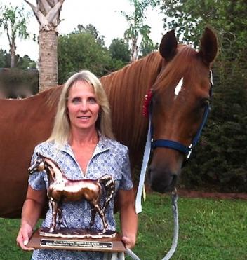  Denise Secino and Windstalker, aka Jack, are a top endurance pair that use swimming at The Sanctuary to keep Jack in top form.  (Photo courtesy of Denise Secino)