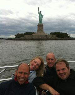 Steffen Peters. Katherine Bateson Chandler, Pierre St. Jacques, and Todd Flettrich enjoy a day trip to the Statue of Liberty