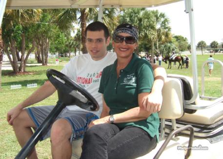 Adam Pollack and his Mom, the late Ingred Pollack in 2006 carries on the tradition of fun and relaxed Dressage competiton in the midst of the high profile South Florida circuit at the White Fences Equestrian Center. 