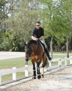 Michal Rapcewicz of Poland gives Randon a break in his schooling session.