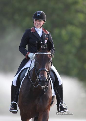 Brandi Roenick and "Magic" after their third and winning ride at the 2012 North American Young Riders' Championships.Photo: Mary Phelps, phelpsphotos.cm
