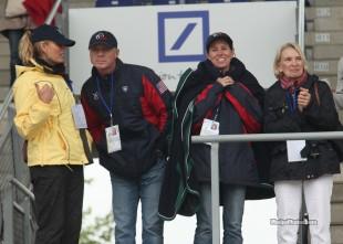 "Team Rafalca" co-owners, Ann Romney, Amy Ebeling and Beth Meyer with USA Olympic hopeful, Jan Ebeling. (photo: Mary Phelps - phelpsphotos.com)