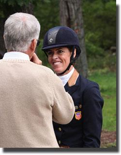 Lauren speaking with Sagacious owner Al Guden of Hyperion Farm