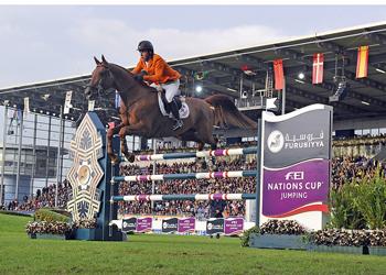 Gerco Schroder produced the only double-clear performance of the competition to help The Netherlands to victory in the Mercedes Benz Prize, part of the Furusiyya FEI Nations Cup&trade; Jumping 2013 series at Aachen, Germany tonight. Photo: FEI/Kate Houghton.