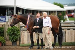 Scott Stewart and Concept are honored as Grand Hunter Champions by Lake Placid Horse Show Chairman Richard Feldman