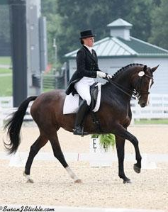 Megan Lane riding Caravella earned the Individual silver medal in the Young Riders Individual Test in 2010 (Photo courtsey of SusanJStickle.com)