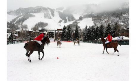 A breath-taking view of the Piaget World Snow Polo Championship.