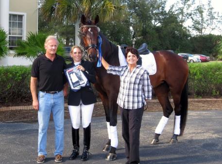 Michael Cabell, Heidi Degele and Kay Moss with Sonata (Photo courtesy of Heidi Degele)